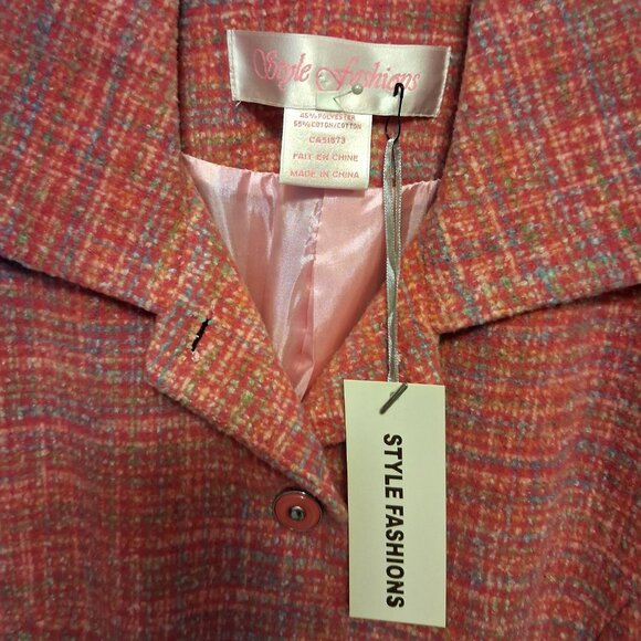 NWT Women’s Lined Pink Blazer Jacket Spring Fall Winter Jackets Tag Size 12 L - Picture 6 of 9